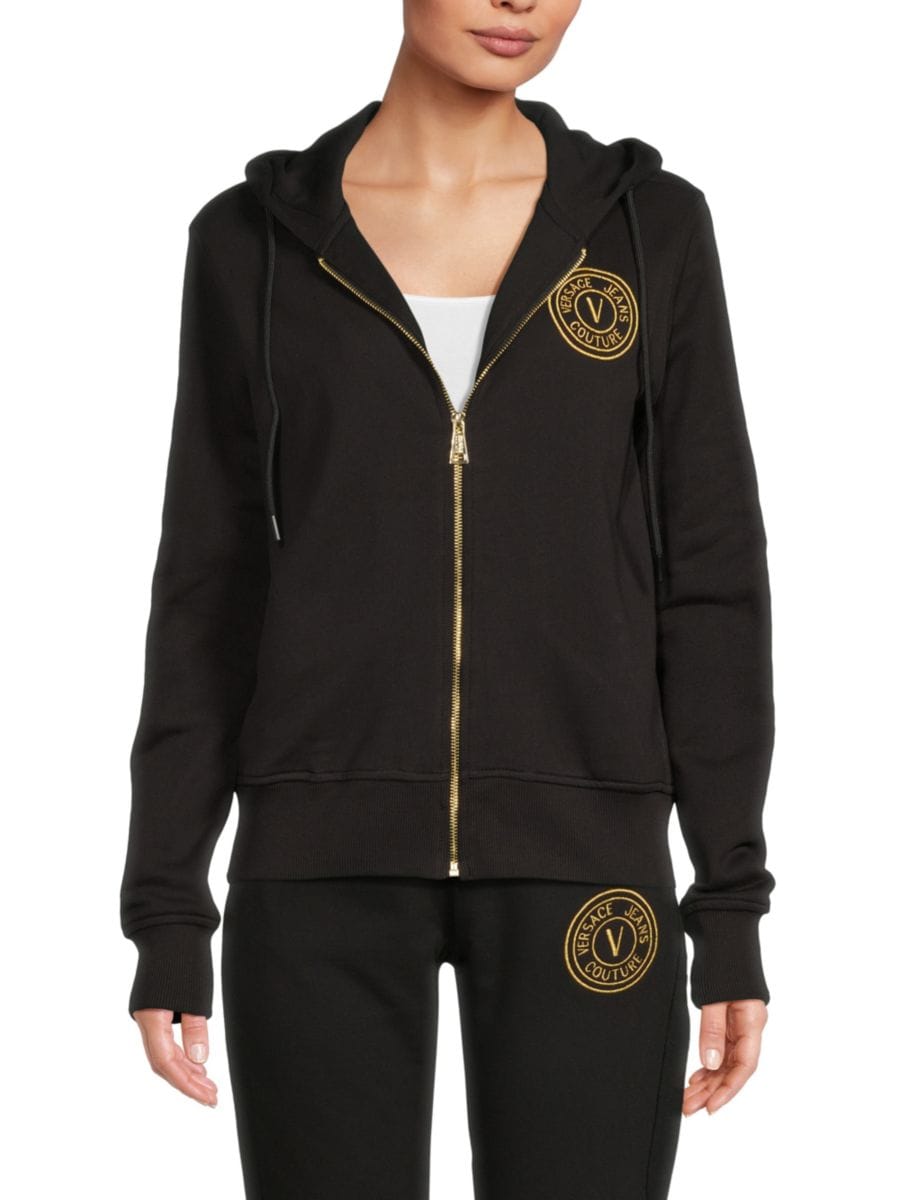 

Толстовка с логотипом на молнии Versace Jeans Couture, цвет Black Gold