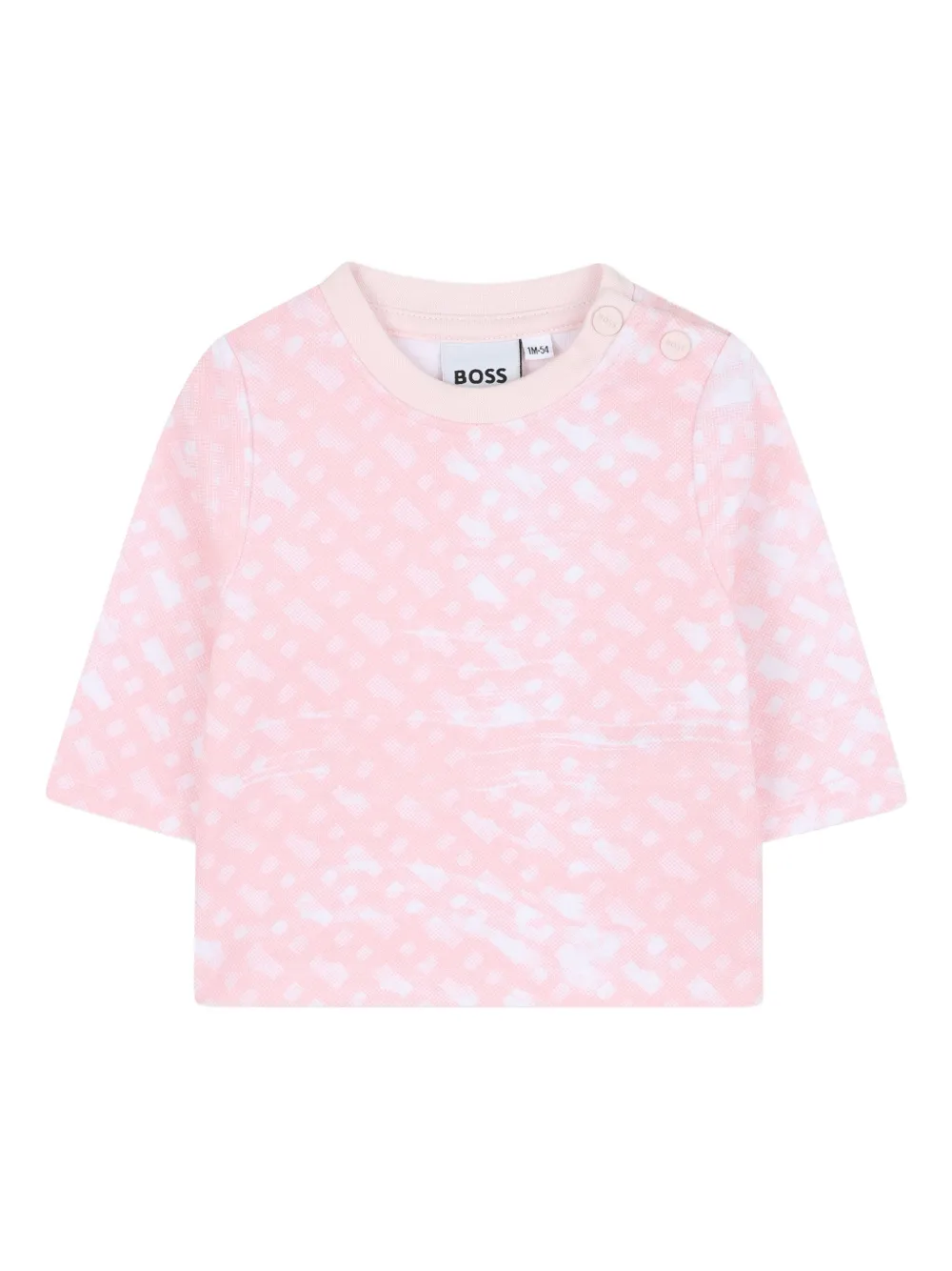 Комплект из топа и джоггеров с принтом BOSS Kidswear, розовый — фото 3