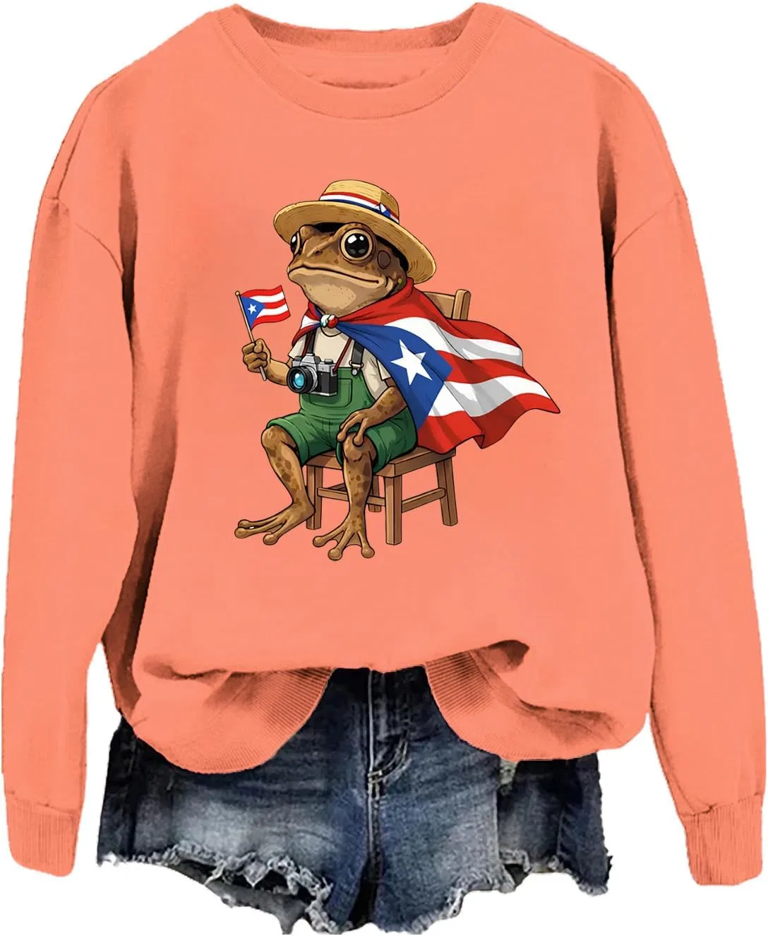 Толстовка и толстовка Coqui Frog Puerto Rico Puerto Rico Рубашка Coqui Frog для женщин и мужчин — фото 3