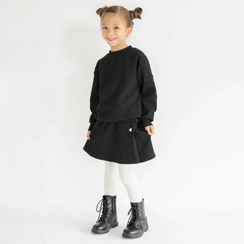 Пышная жаккардовая юбка с принтом в виде сердечек Branshes, black — фото 4