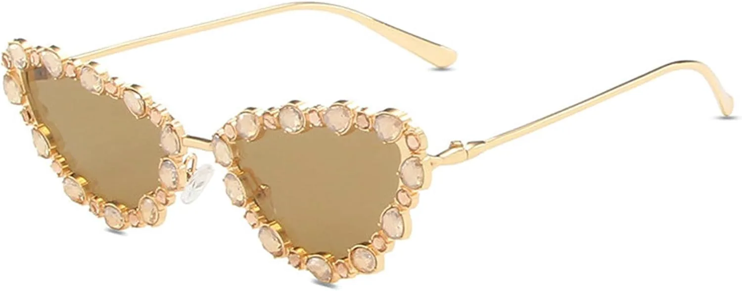 

Солнцезащитные очки Willochra «Кошачий глаз» с блестящими кристаллами, стразы, бриллианты, для вечеринок, женские блестящие солнцезащитные очки, 2pcs-black&brown