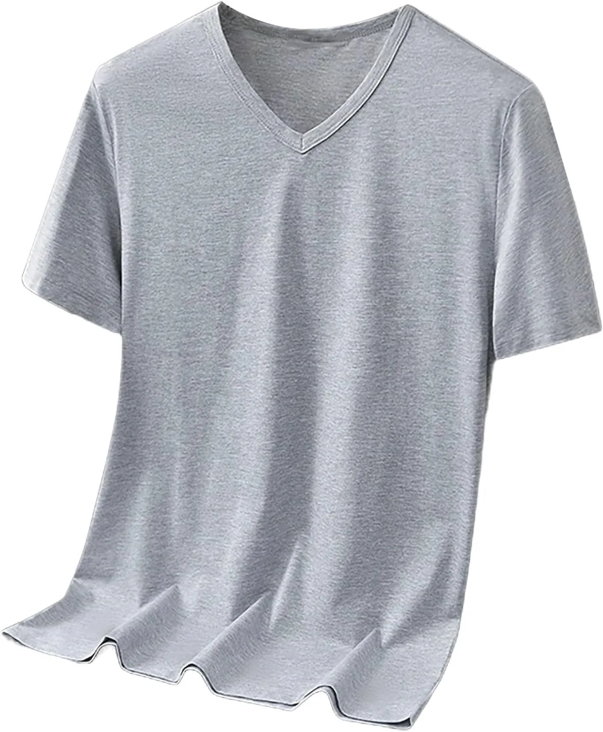 

Мужская футболка Miyaomn V-образного выреза с коротким рукавом, однотонная, легкая и дышащая