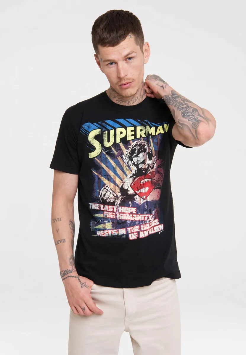 

Футболка Logoshirt "Супермен - Последняя надежда" в классном ретро-стиле, черный