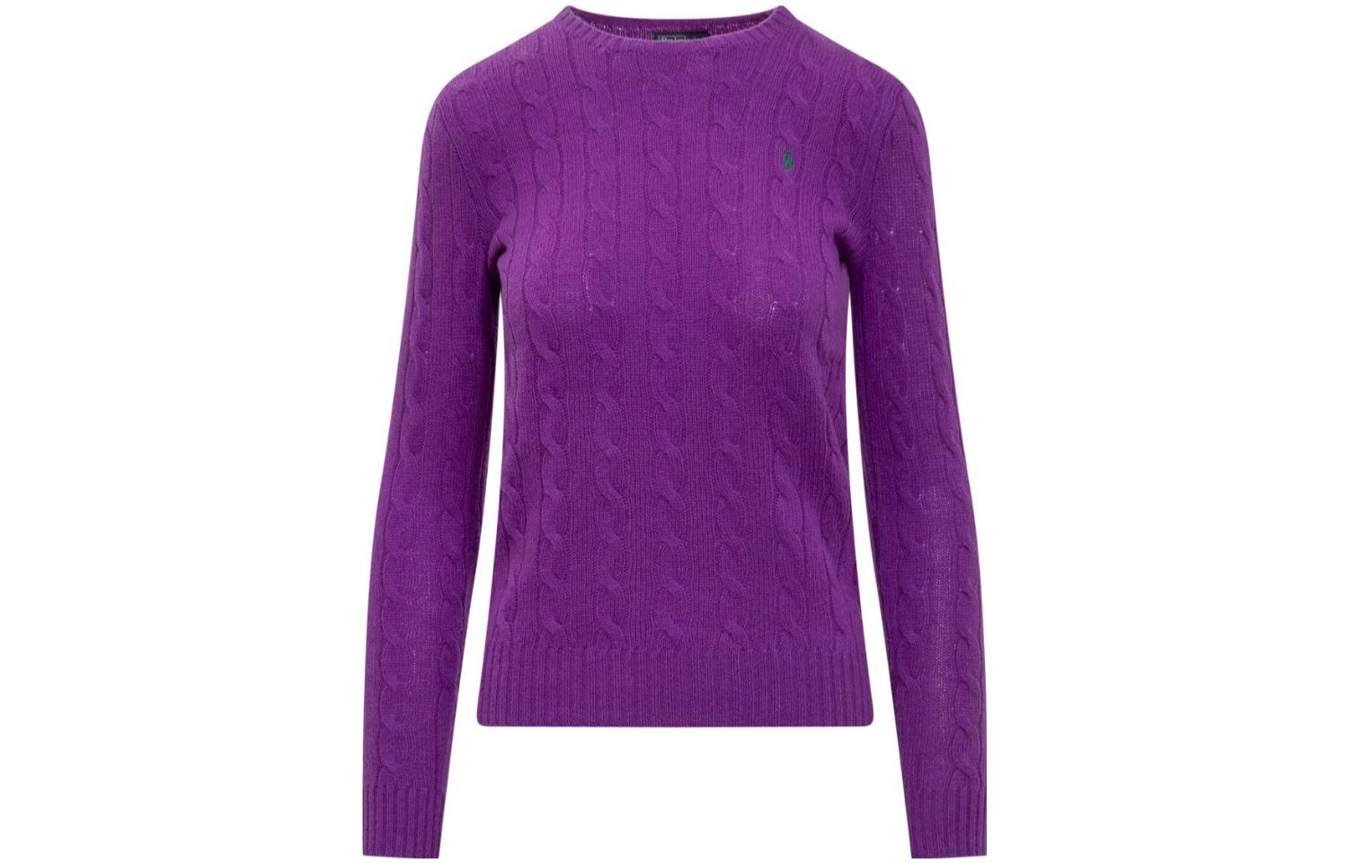 

Джемпер с косами и вышивкой «Пони» Polo Ralph Lauren, фиолетовый