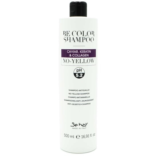 

Мл шампунь, нейтрализующий желтые оттенки на окрашенных волосах Be Color Caviar Keratin & Collagen No Yellow 500, Be Hair