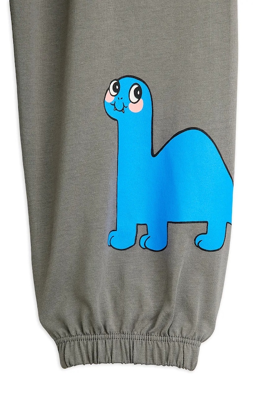 Детские хлопковые спортивные штаны Dino Mini Rodini, серый — фото 4