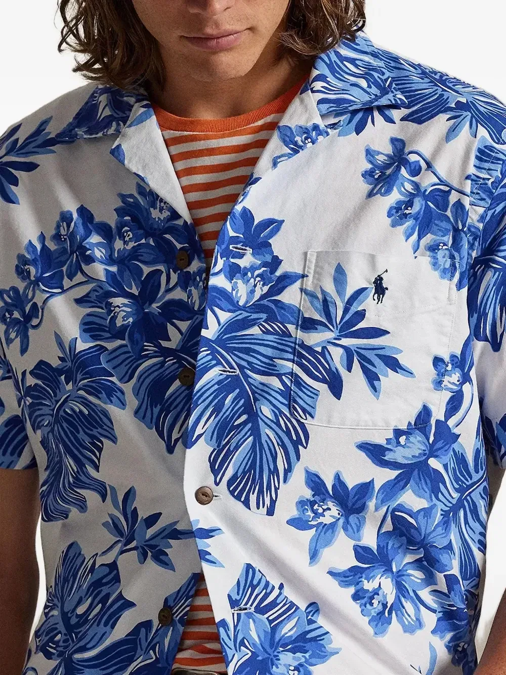 Рубашка с цветочным принтом POLO RALPH LAUREN, белый — фото 4