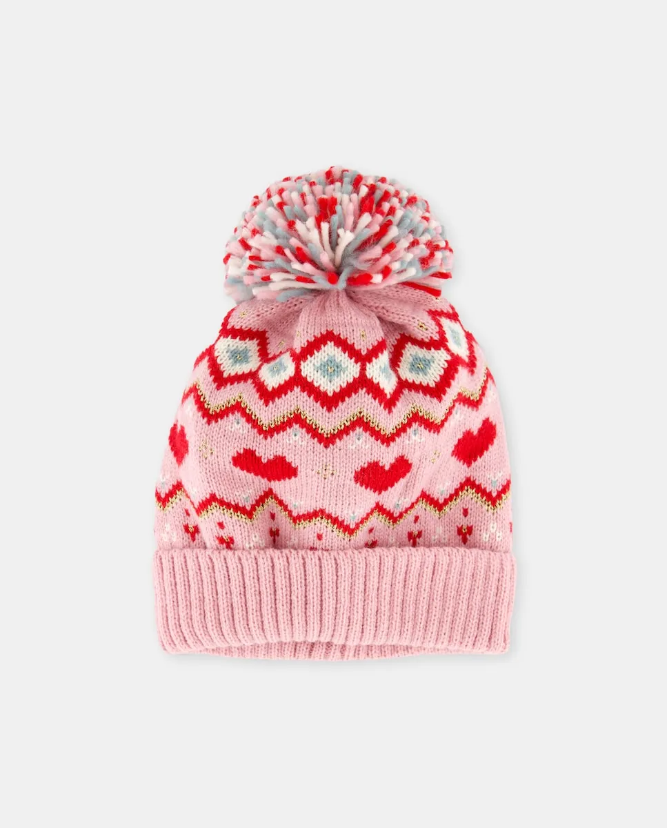 

Маленькая детская жаккардовая шапочка Kids El Corte Inglés, розовый