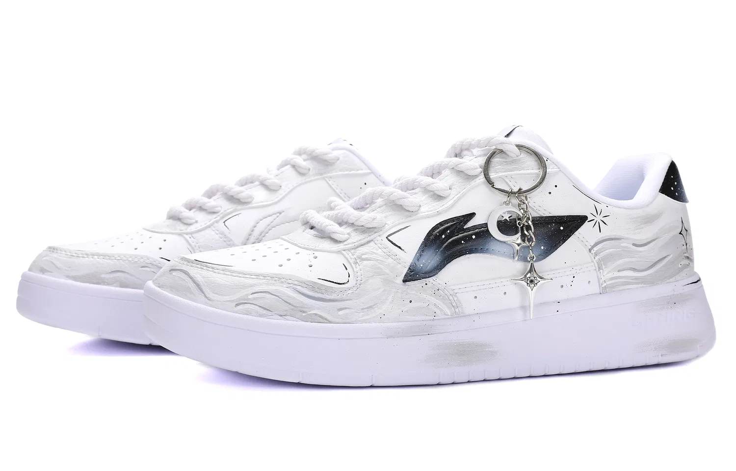 Скейтбордические кроссовки Li-Ning низкие серо-белые — фото 4