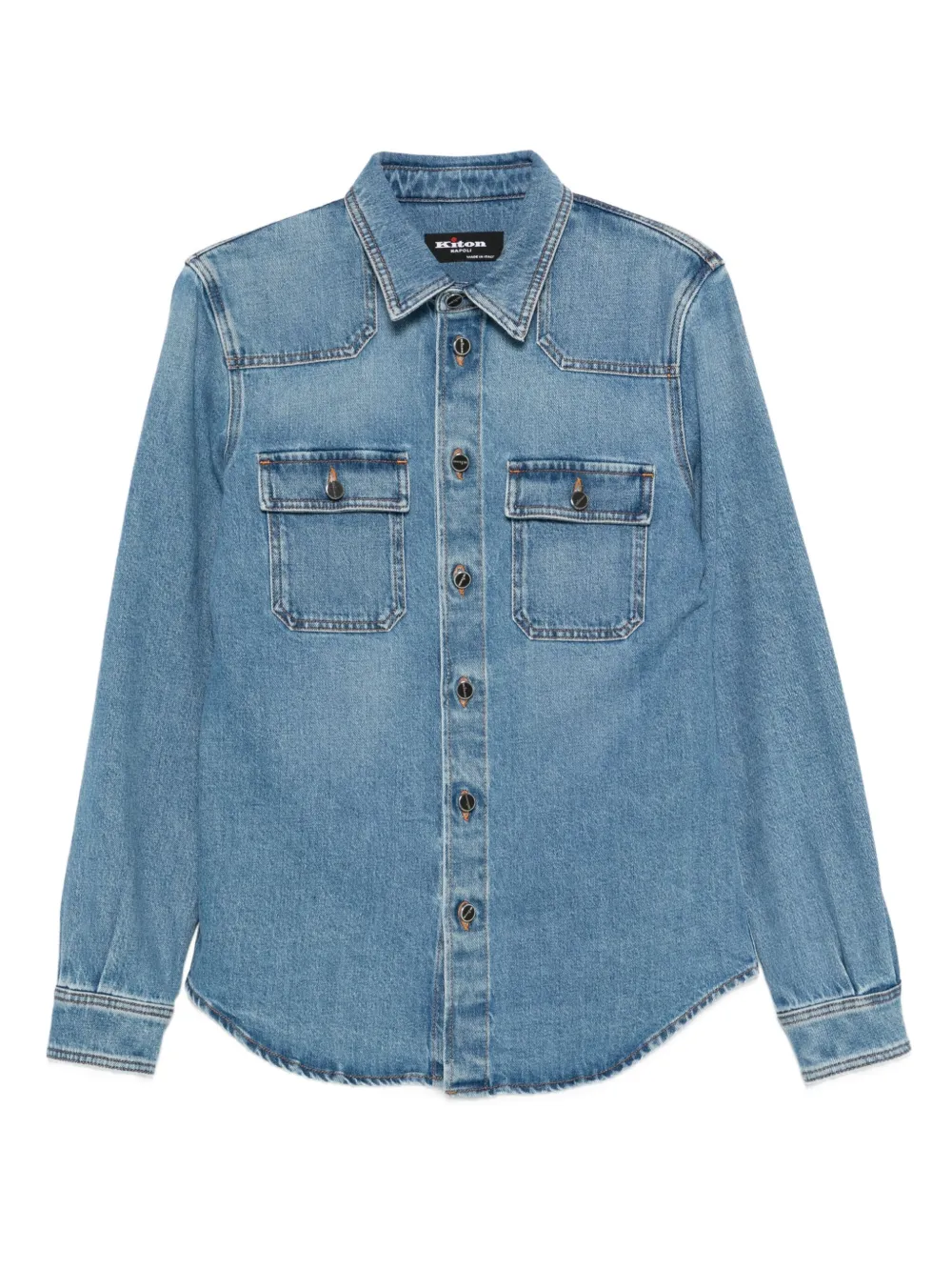 

Рубашка с карманами Kiton, синий