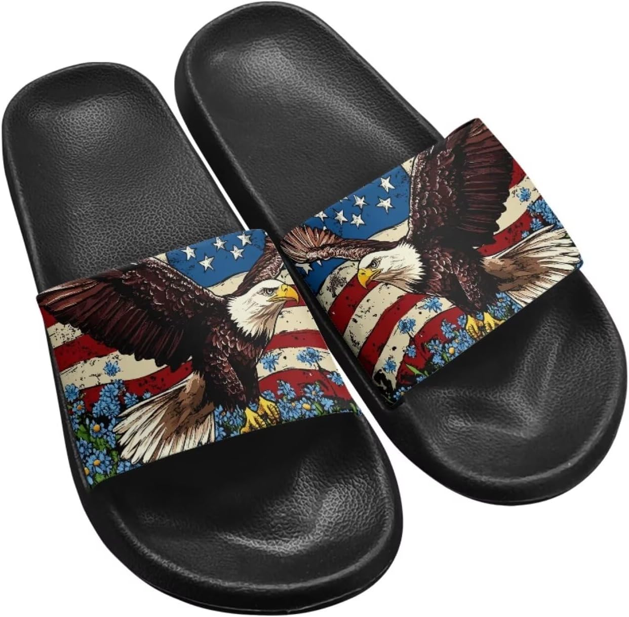 

Женские шлепанцы Jeiento с открытым носком, сандалии для отдыха, мягкие пляжные туфли с противоскользящей подошвой, American Flag Eagle
