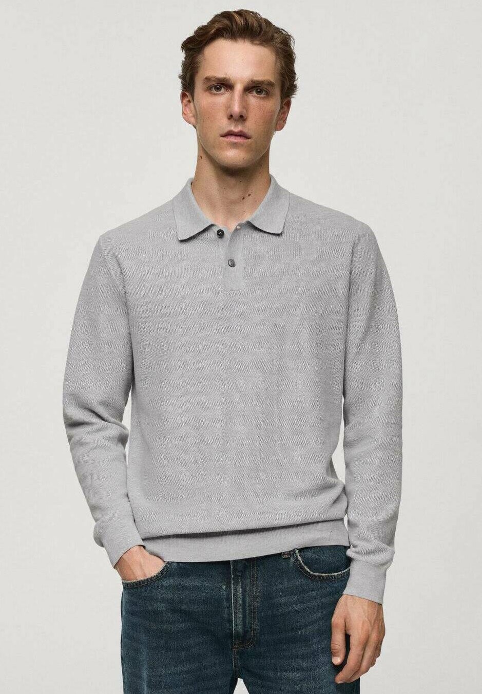 

Топ с длинными рукавами Mango, цвет Mottled Grey