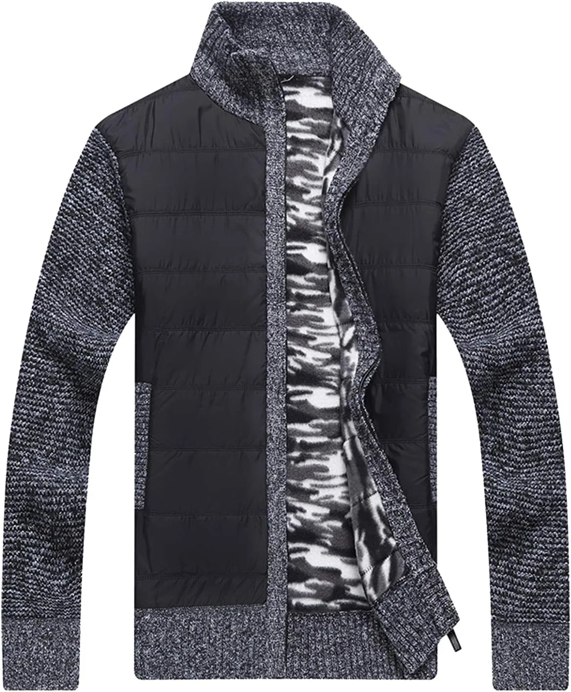 

Flygo мужская повседневная кардиган с полной застежкой-молнией