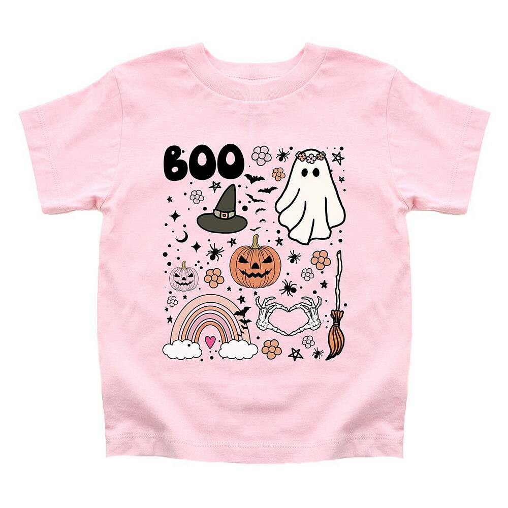 

Молодежная футболка с короткими рукавами и рисунком Boo Collage The Juniper Shop, розовый