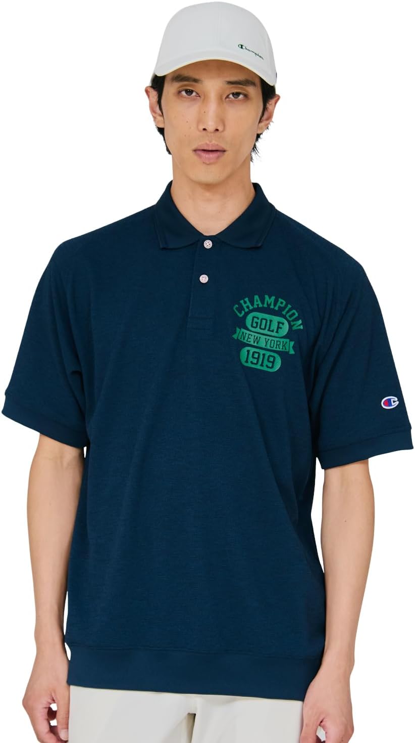 

Мужская поло-рубашка Champion Golf с коротким рукавом, быстросохнущая, с защитой от УФ-излучения, дышащая, с графическим логотипом, темно-синий