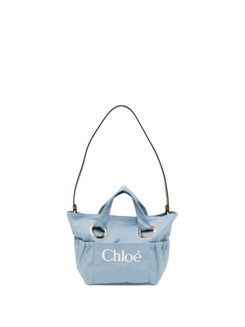 

Сумка на плечо с вышитым логотипом Chloé Kids, синий