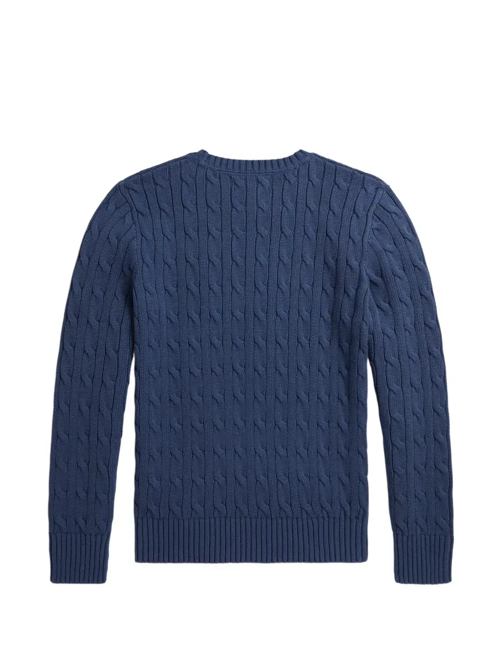 Свитер фактурной вязки с вышивкой Polo Ralph Lauren Kids, синий — фото 2
