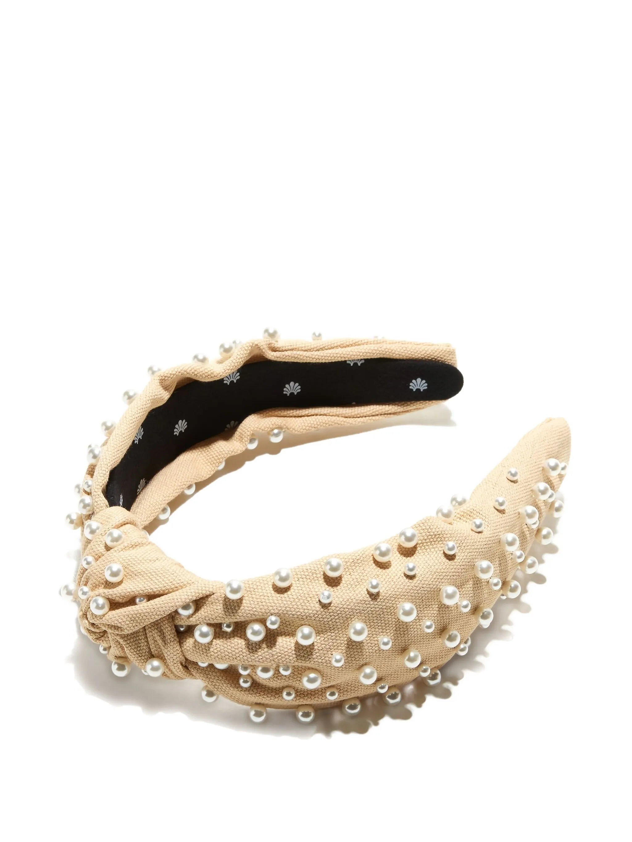 

Ободок с жемчугом Lele Sadoughi, коричневый