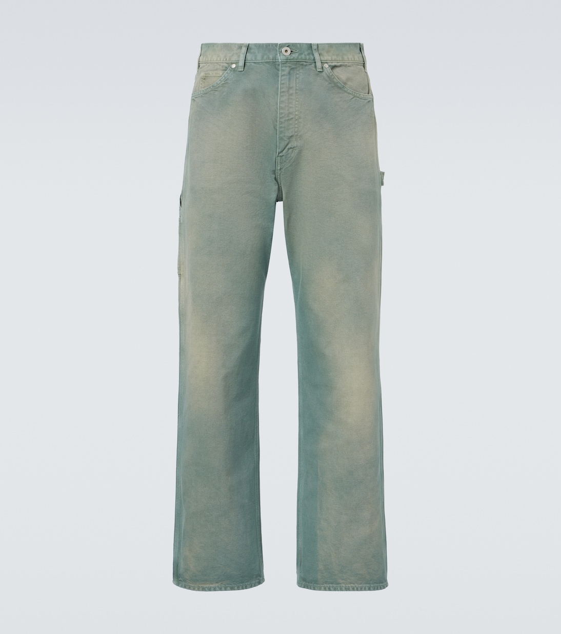 

Хлопковые прямые брюки средней посадки Auralee, Ash Green
