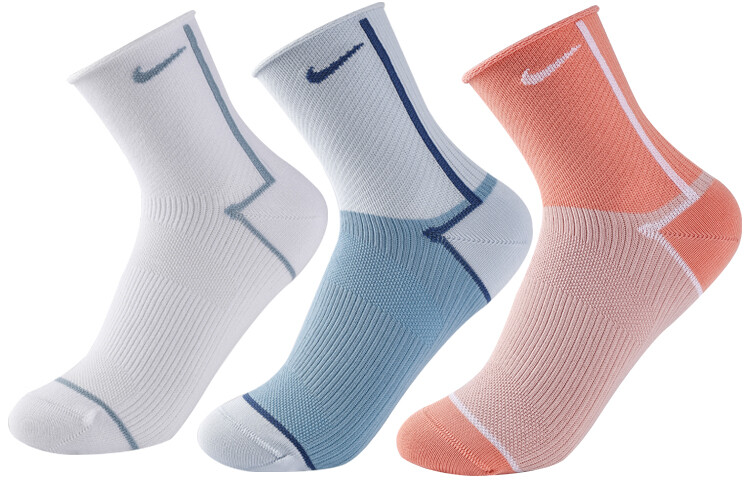 Носки унисекс Nike до середины икры, цвет 3 double packs (white, powder, blue) — фото 2
