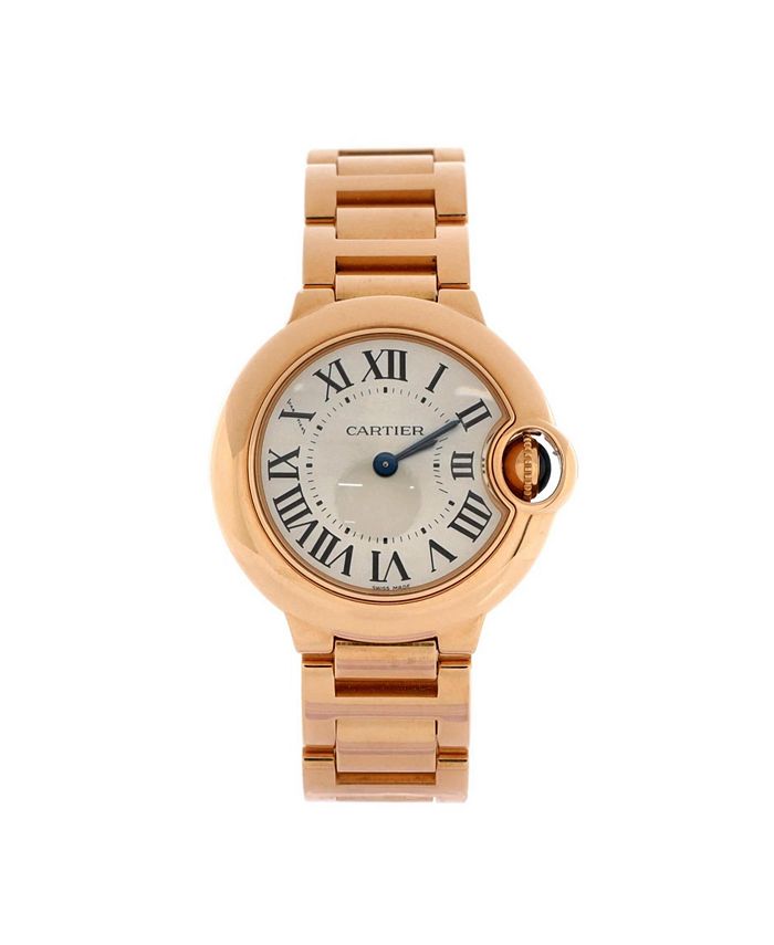 

Часы Ballon Bleu de Cartier с кварцевым механизмом в розовом золоте, 28 мм Pre-Owned Cartier, серебряный