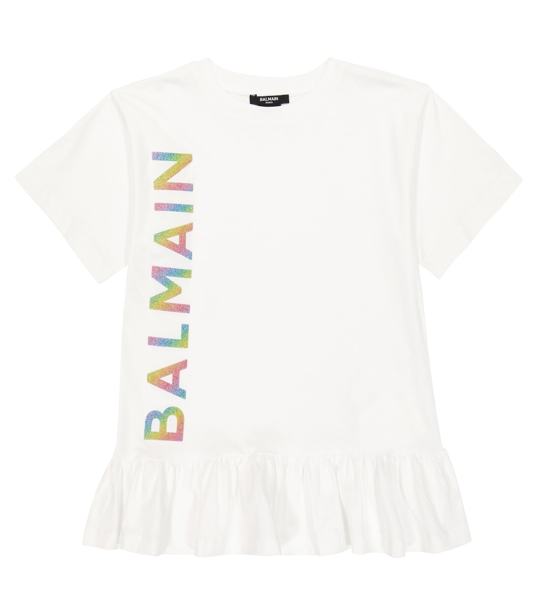 

Платье из хлопкового джерси с логотипом Balmain, белый