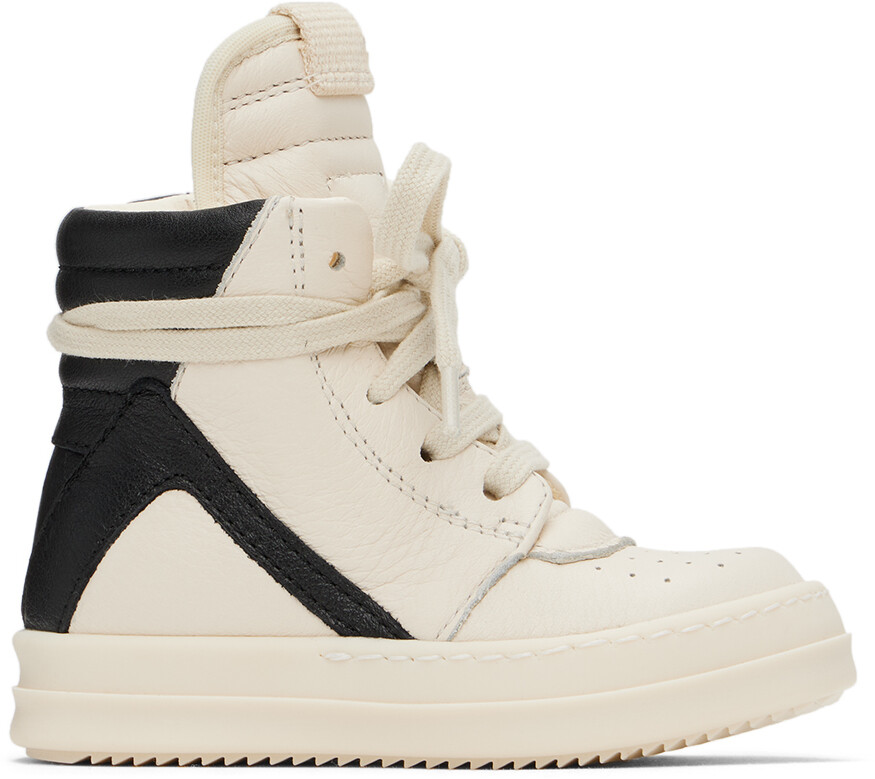 

Бело-черные кроссовки Baby Geobasket Rick Owens