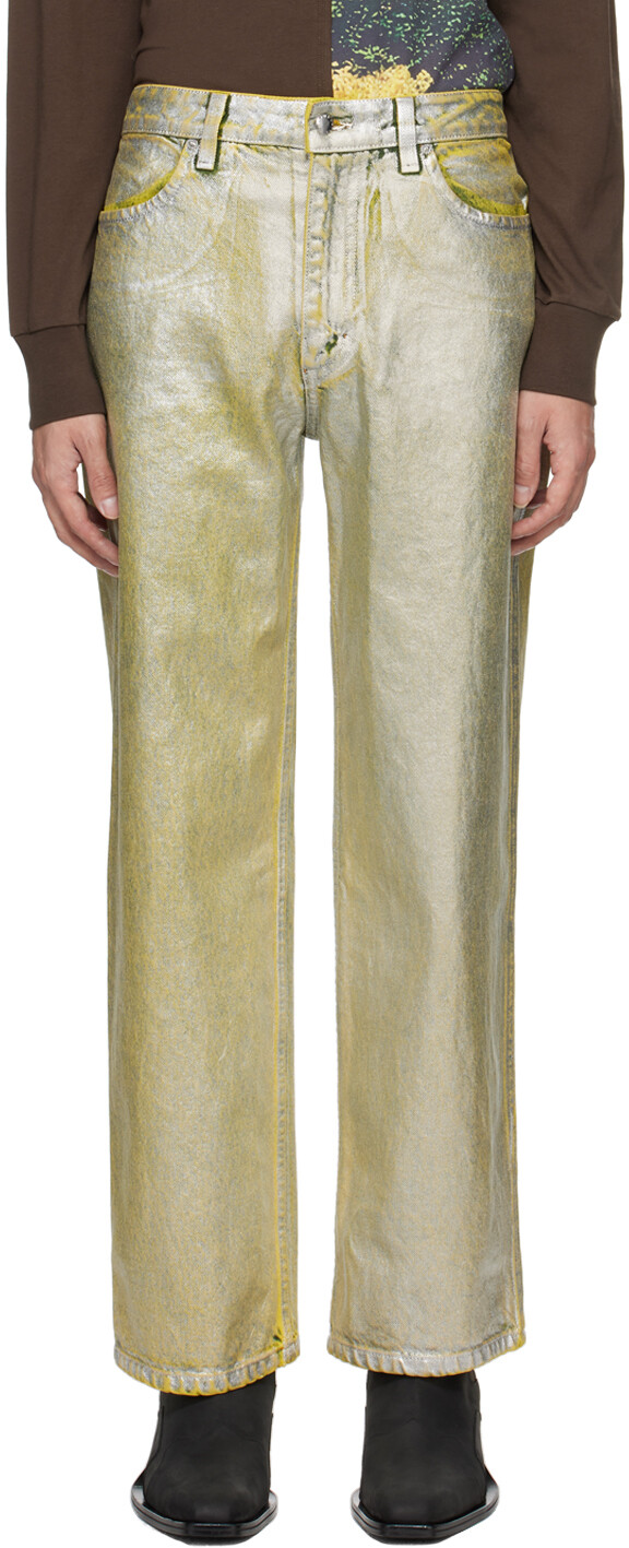 

Серебряные широкие джинсы Eckhaus Latta, цвет Sterling