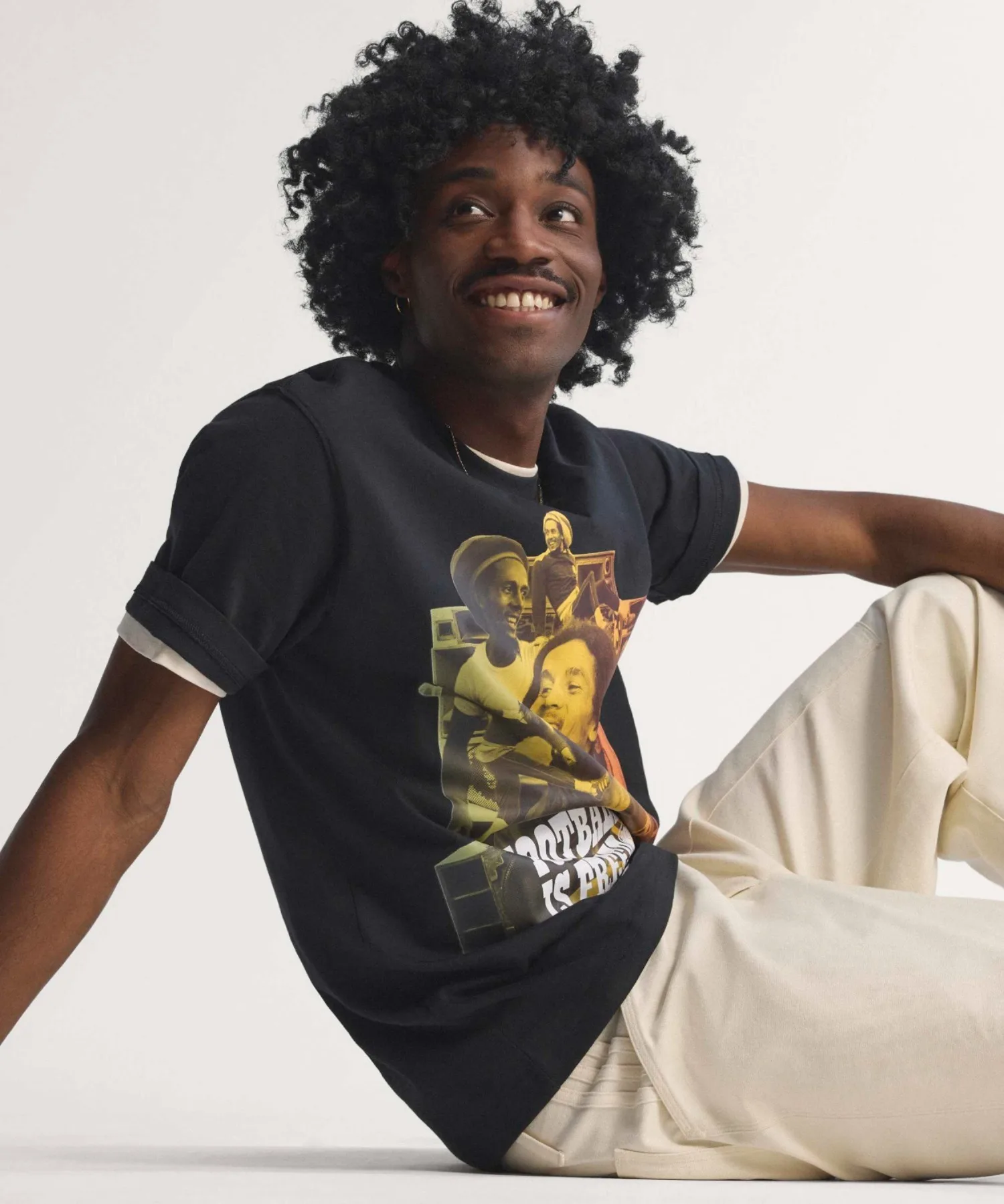 Футболка с принтом Bob Marley ORIGINALS adidas черная — фото 3