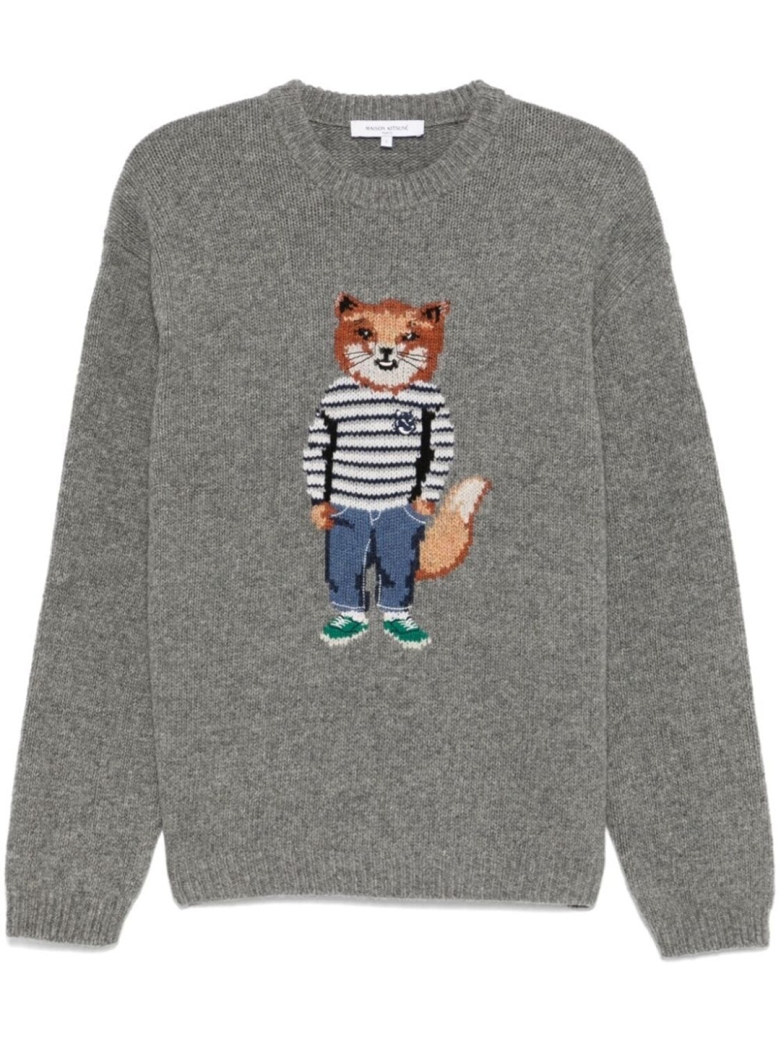 

Maison Kitsuné свитер с принтом Dressed Fox, серый