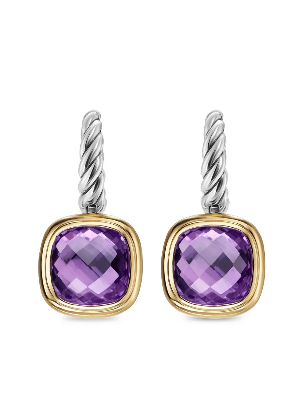 

Серьги-подвески Albion из желтого золота и серебра с аметистом David Yurman, серебяный
