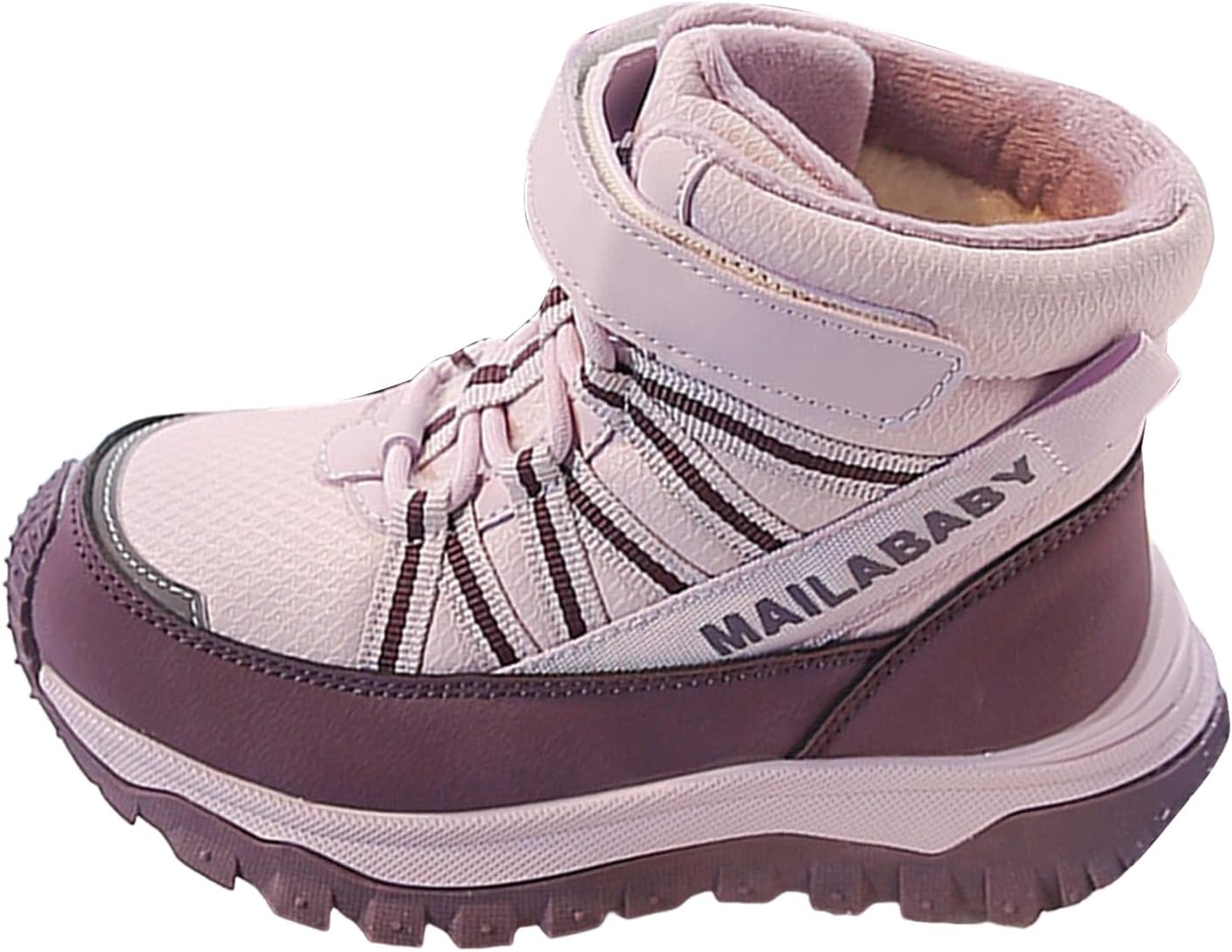 

Мальчики Девочки Толстые плюшевые утепленные сапожки для снега Детские водонепроницаемые ботинки с нескользящей подошвой Платформенные ботинки Наружная зимняя обувь Уютные флисовые зимние теплые туфли Generic, A-Purple