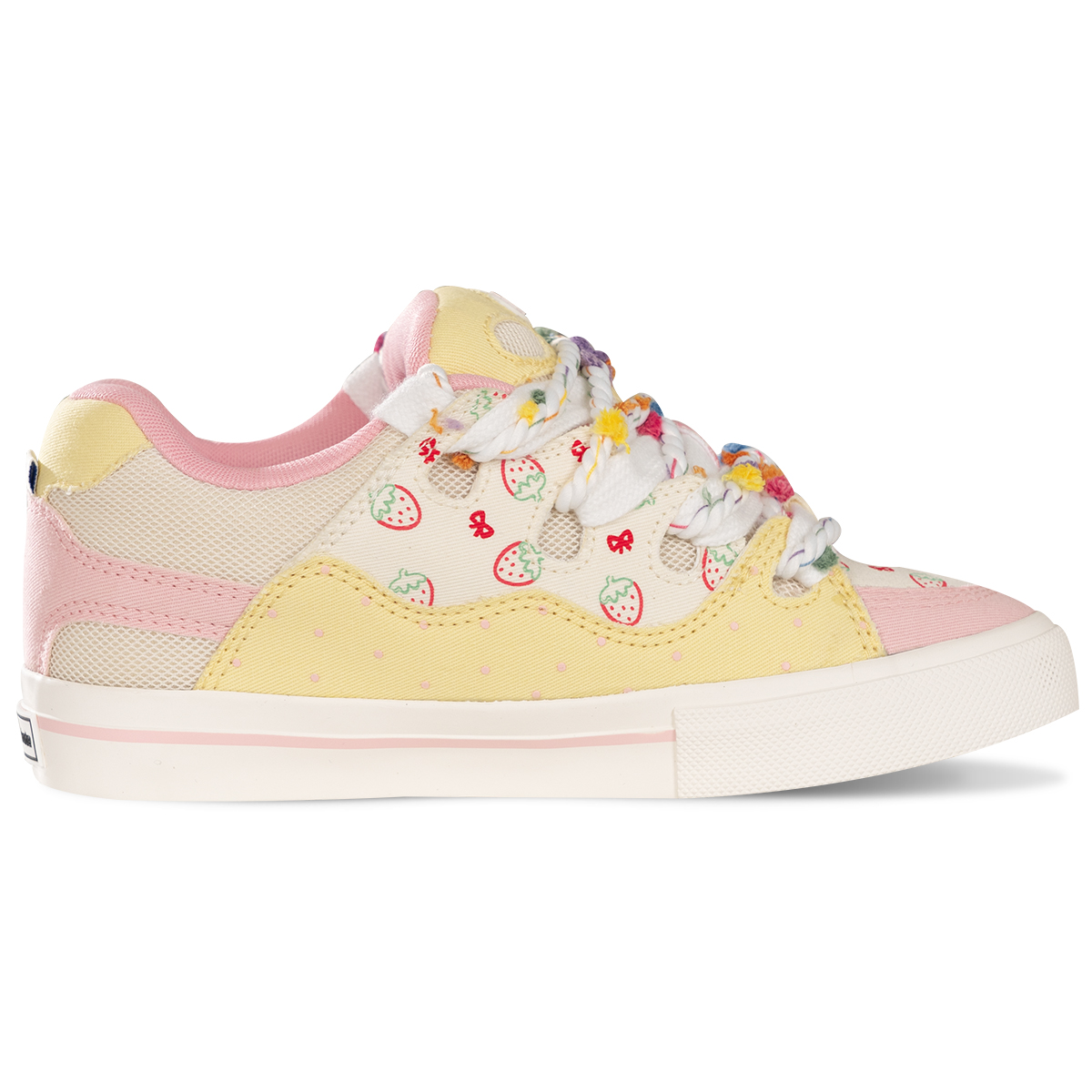 

Кеды, обувь для скейтборда унисекс с низким верхом Ollieskate, цвет Yellow/Pink Small Strawberry