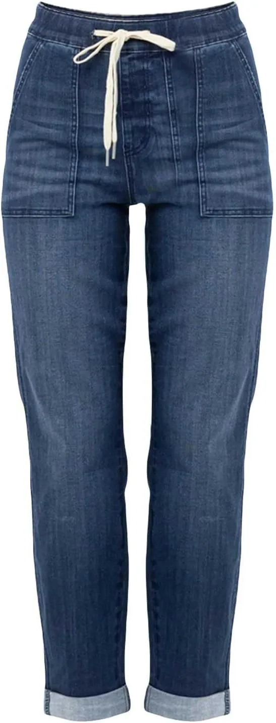 

Женские джинсы с эластичным поясом и шнурком LCMTWX