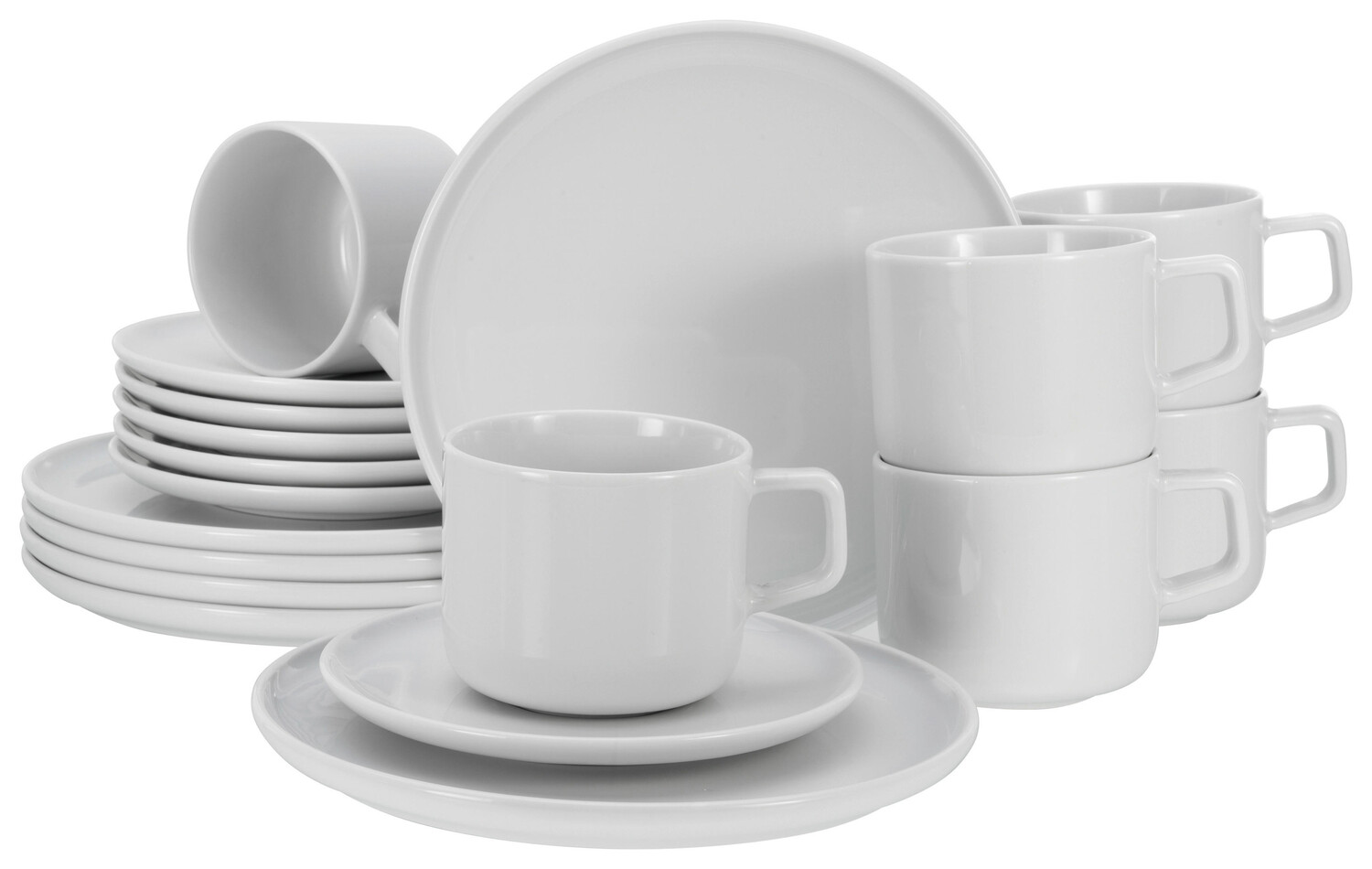 

Креативный кофейный сервиз 18 шт Creatable, белый