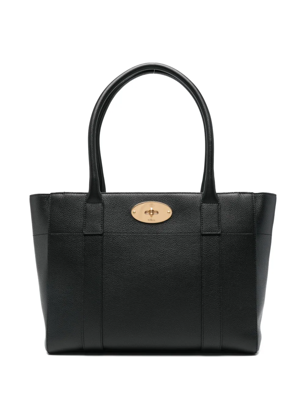 

Маленькая кожаная сумка-тоут Bayswater 9 to 5 на плечо Mulberry, черный