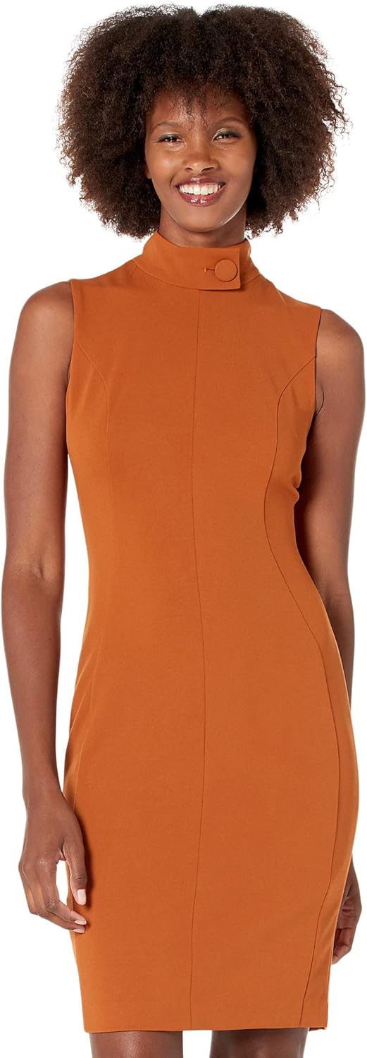 

Calvin Klein Short Scuba Crepe с воротником-стойкой, Almond