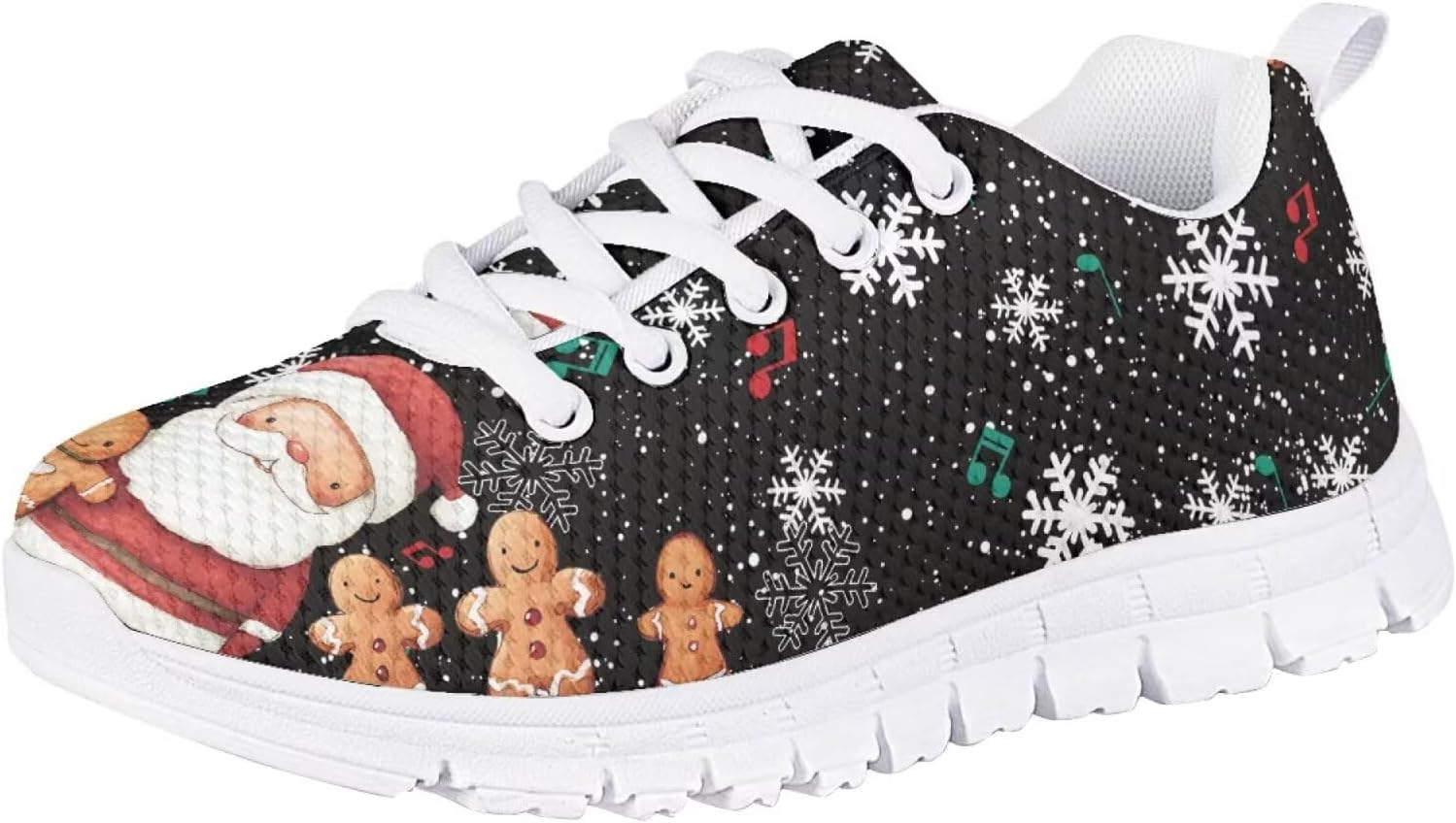 

Детские кроссовки Forchrinse для девочек и мальчиков, шнуровка, беговые и теннисные, легкая спортивная обувь, обувь для праздничных мероприятий, Santa Claus Gingerbread Man