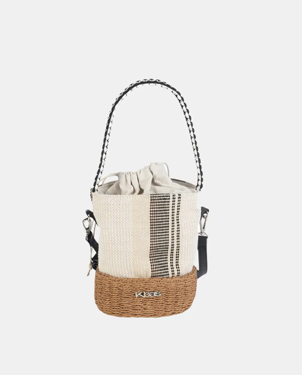 

Сумка Bandolera fibra natural a rayas con doble asa Kbas, белый