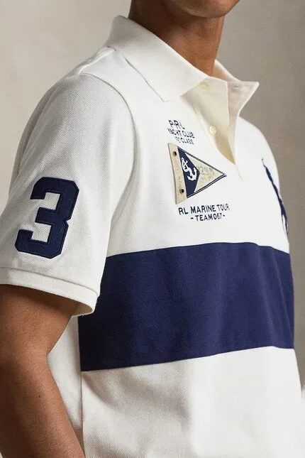 Футболка поло хлопковая классическая Polo Ralph Lauren, бежевый — фото 4