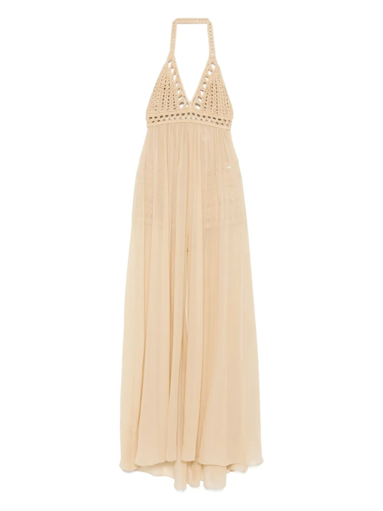 

Платье макси крючком Elie Saab, нейтральный
