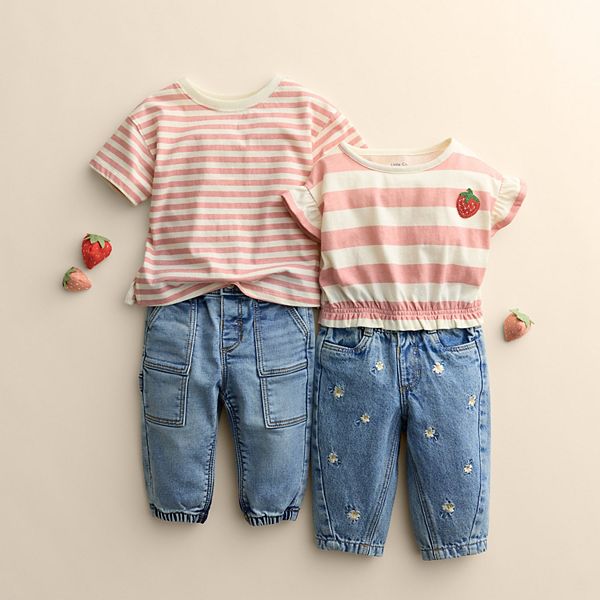 Футболка с рукавами-крылышками для девочек Little Co. By Lauren Conrad, Stripe Strawberry — фото 4