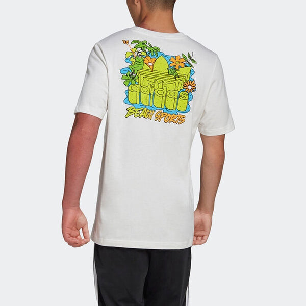 Футболка adidas originals Graphic Stoked Fish Flowers T-shirt 'White Multi-Color', белый — фото 4