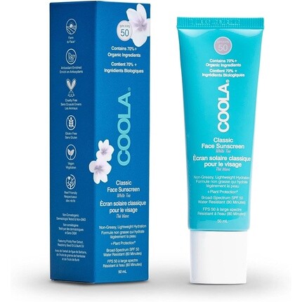 Классический солнцезащитный крем для лица Spf 50 с органическим ежедневным увлажняющим кремом для лица Spf 50 мл, Coola — фото 2