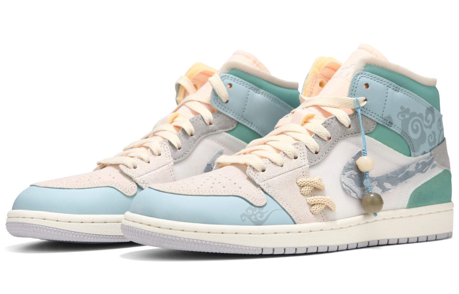 

Кроссовки Air Jordan 1 Vintage Basketball Shoes Men Mid-Top Blue-gray White