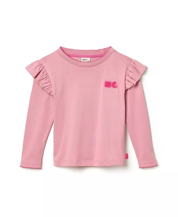 

Детская футболка с рюшами из переработанного хлопка - для малышей и взрослых. Mon Coeur, розовый