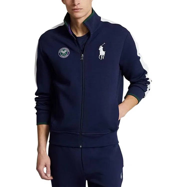 Куртка Polo Ralph Lauren x Wimbledon панельная на молнии синяя — фото 4