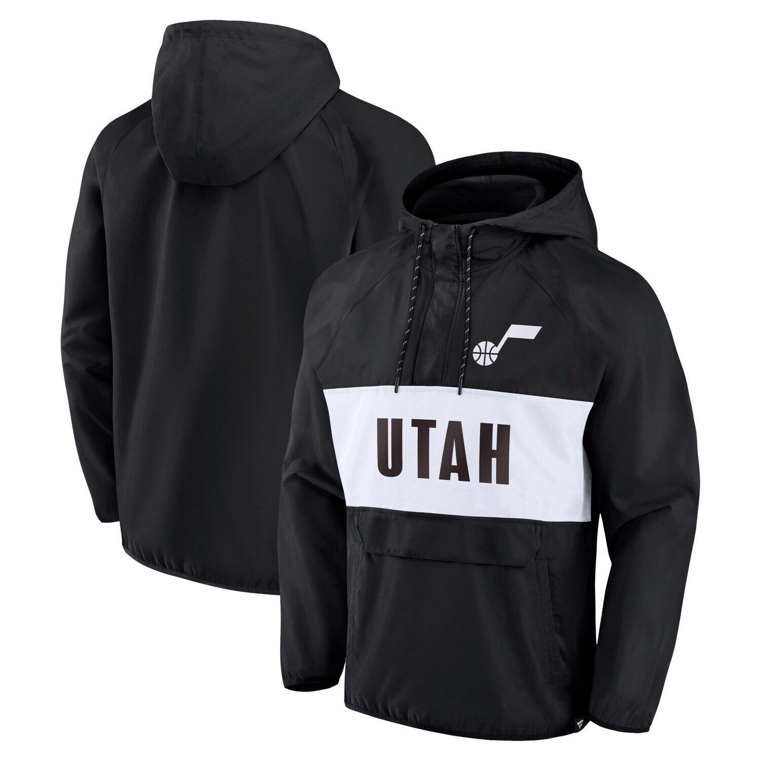 

Мужской черно-белый фирменный анорак Utah Jazz Team Leader Iconic Colorblock Anorak с капюшоном с молнией на четверть длины реглан Fanatics, Черный, Мужской черно-белый фирменный анорак Utah Jazz Team Leader Iconic Colorblock Anorak с капюшоном с молнией 