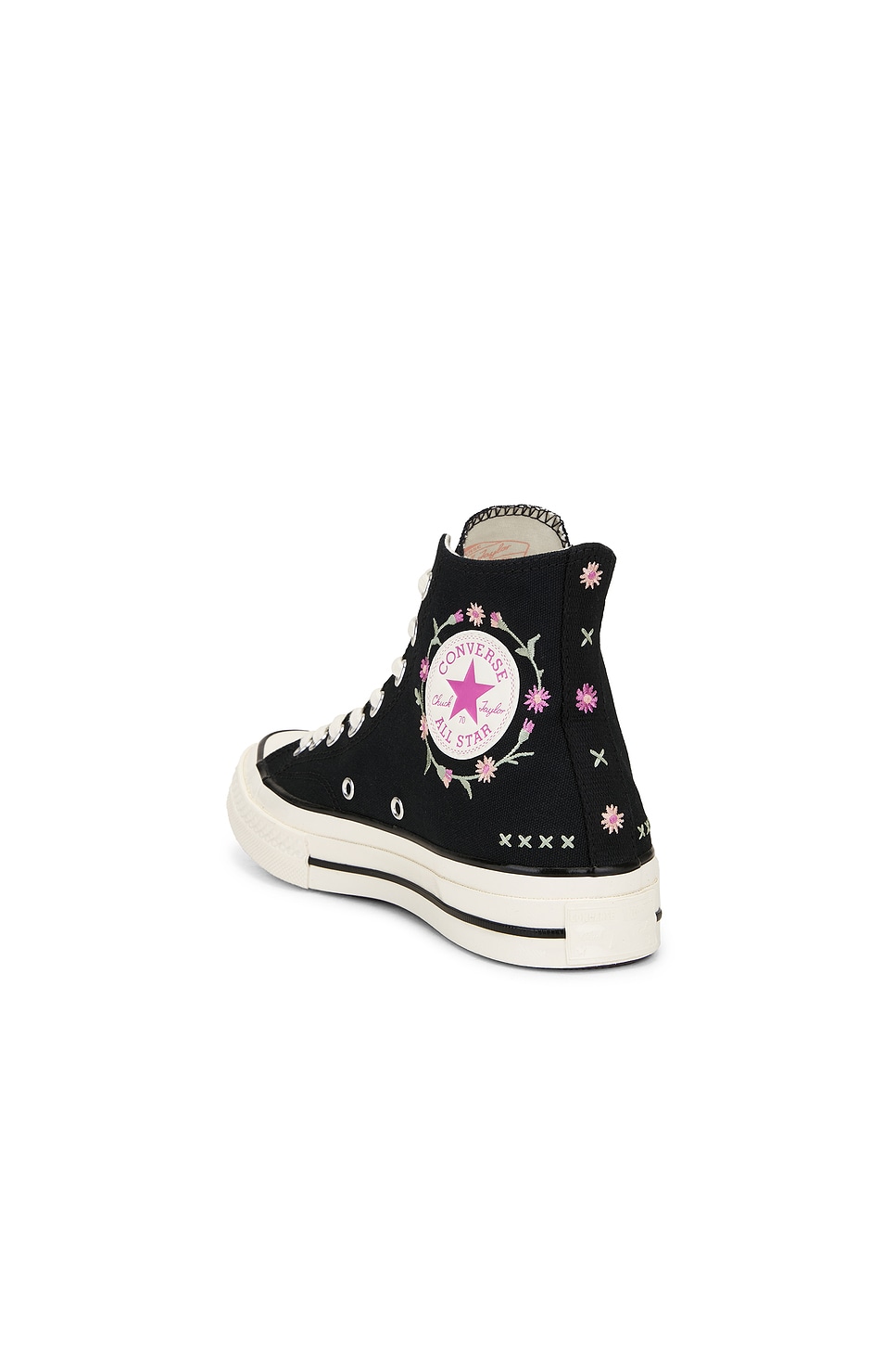 Кроссовки Chuck 70 с вышитыми цветами Converse, black, cactus bud & flamingo fade — фото 3