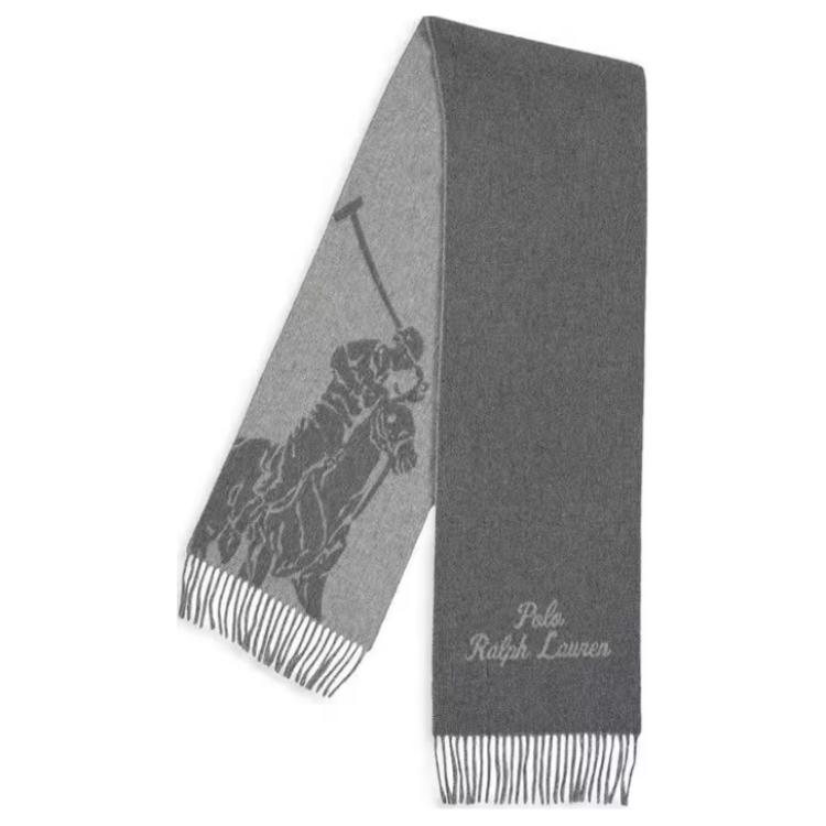 

Polo Ralph Lauren Шерстяной вязаный шарф унисекс серый, Gray